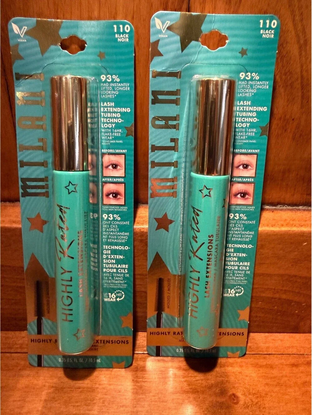 Milani Highly Rated Lash Extensions Mascara 110 Black - 0.35 fl oz - Lot of 2